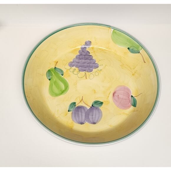 CALECA FRUTTA Hand Painted Italian 17" Fruit Serving Bowl Platter Dinnerware - Picture 2 of 8